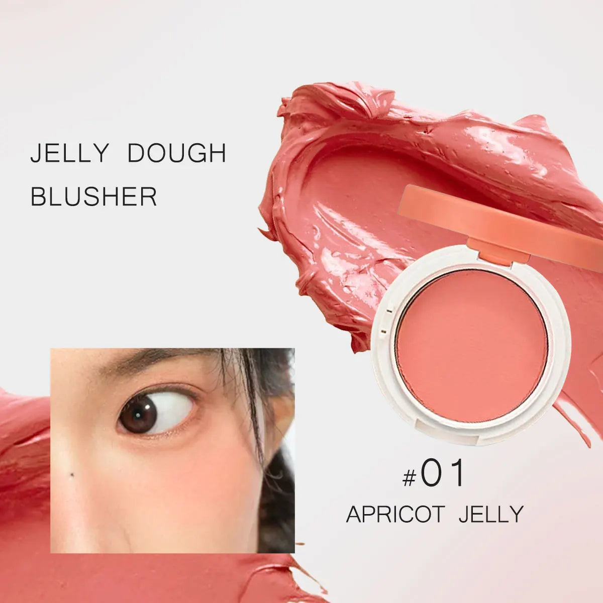 HOLIKA Jelly Dough Blusher,Gel Texture,Hydrating&Non-Sticky,Luxury Makeup,Smooth & Blendable,Korean Cosmetic Makeup,Makeup