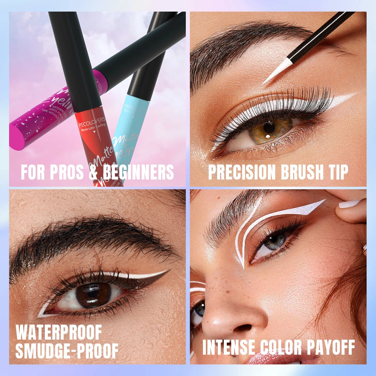Matte Eyeliner Liquid Pen, Dip Eyeliner, Multi-color Selection, Waterproof and Sweat Resistant, Suitable for A Variety of Makeup