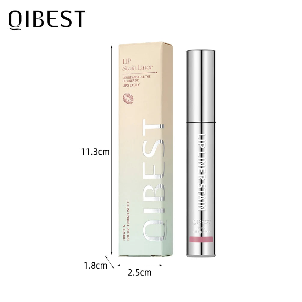 QIBEST Waterproof Lip Liner Peel Off Tattoo Lipgloss Lasting Matte Lip Tint Brown Contour Tear-off Lips Stain Makeup Lipliner