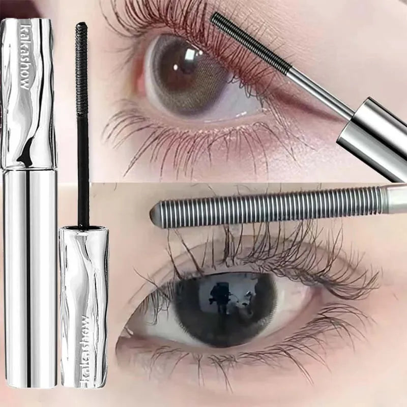 Silver Silk Fiber Matte Mascara Ultra-Fine Brush Lengthens Eyelashes Waterproof Fast Dry Eyelash Curled Extension Mascara Makeup