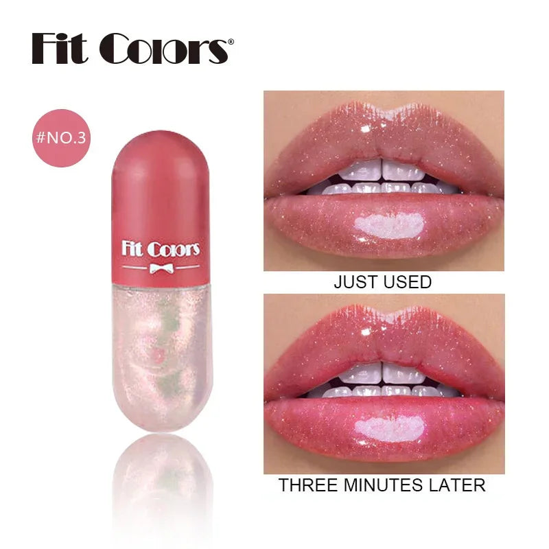 Capsule Liquid Lip Blam Moisturizing Transparent Color Changing Lip Plumper Volumising Essence Oil Mirror Jelly Lipgloss Makeup