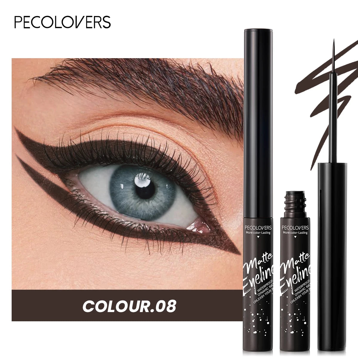 Matte Eyeliner Liquid Pen, Dip Eyeliner, Multi-color Selection, Waterproof and Sweat Resistant, Suitable for A Variety of Makeup