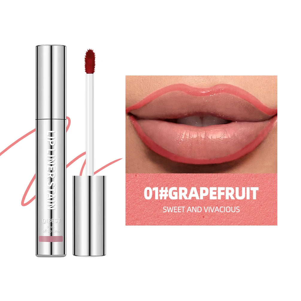 QIBEST Waterproof Lip Liner Peel Off Tattoo Lipgloss Lasting Matte Lip Tint Brown Contour Tear-off Lips Stain Makeup Lipliner